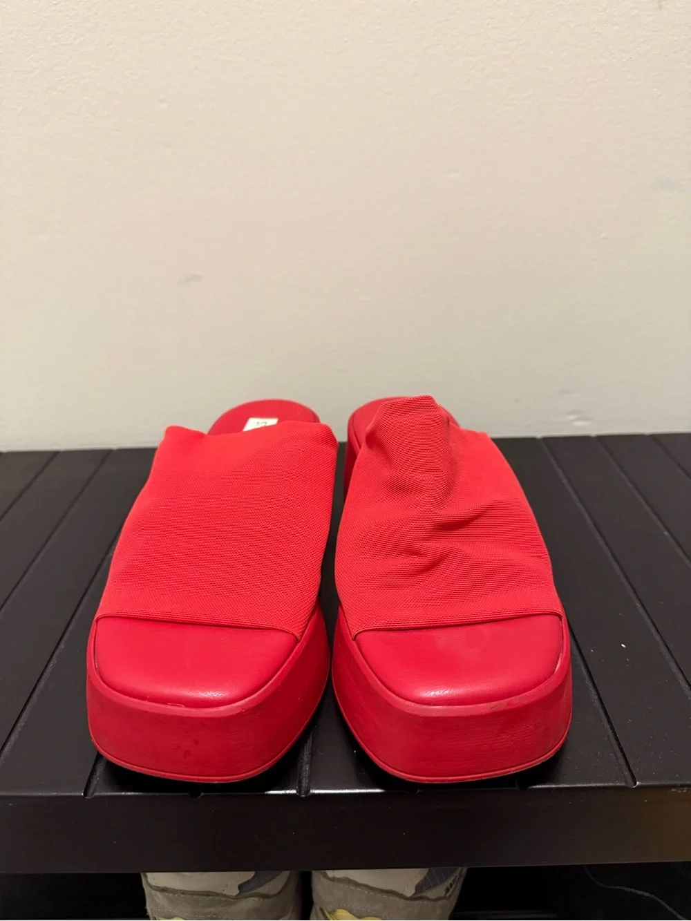 Steve Madden Red Platform Slide Sandals